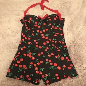 Vintage Style Cherry Swim Suit